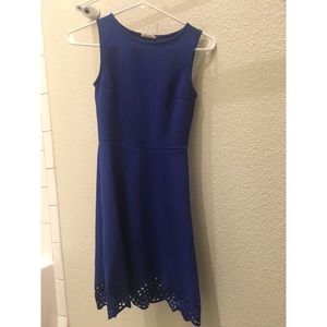 Blue cut out dress